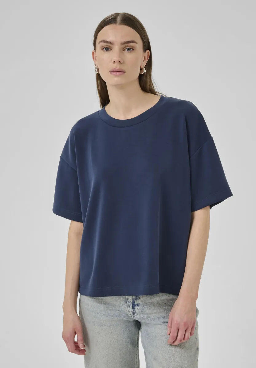 HELLE EMB BOXY - T-Shirt basic - after midnight