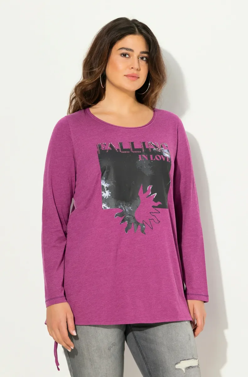 HEM GRAPHIC TEE - Langarmshirt - berry