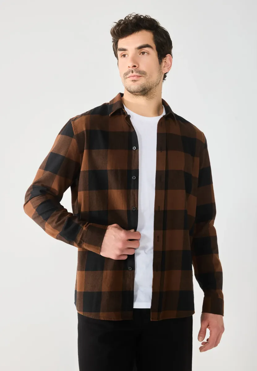 Hemd - black/brown