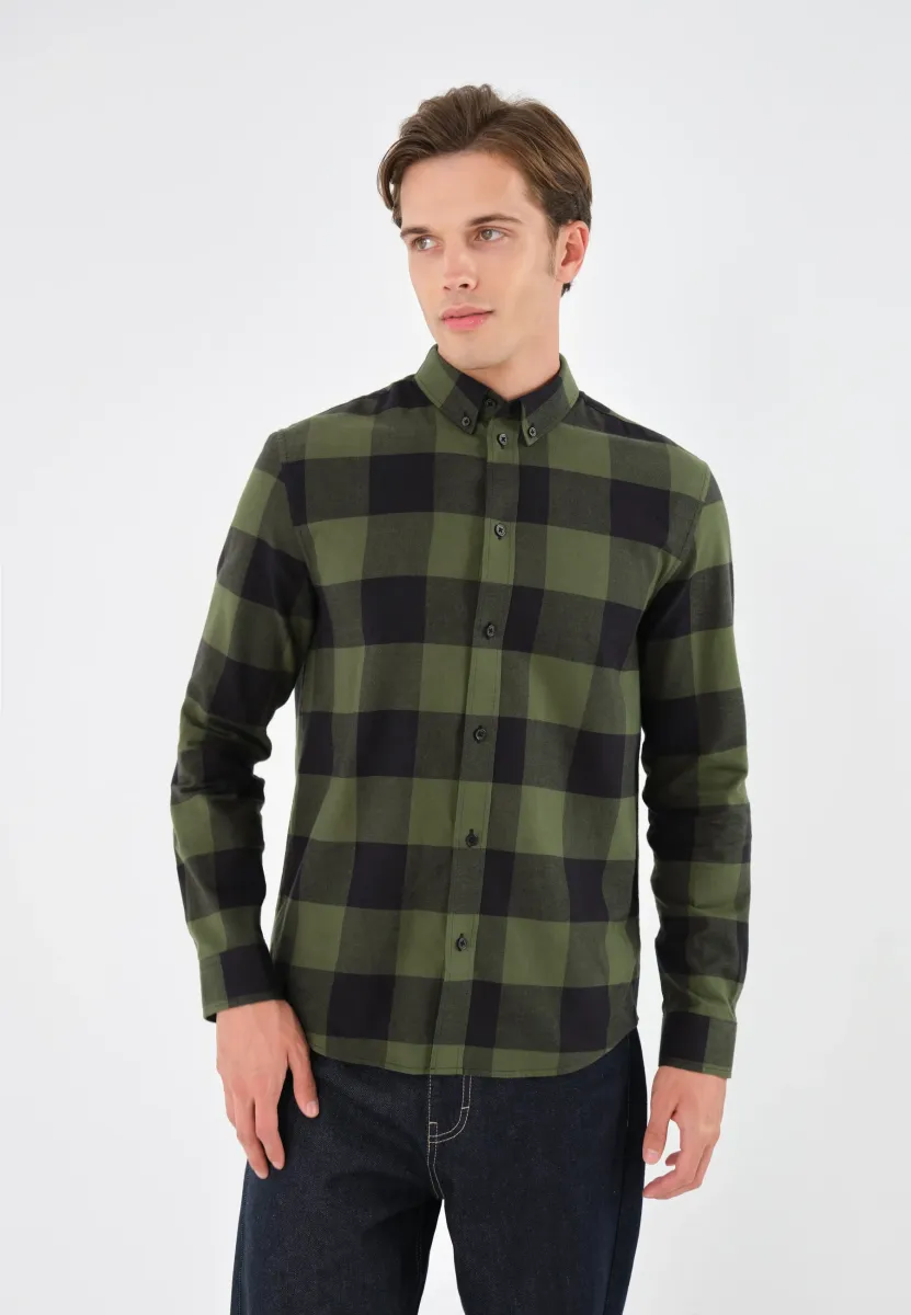 Hemd - green/black