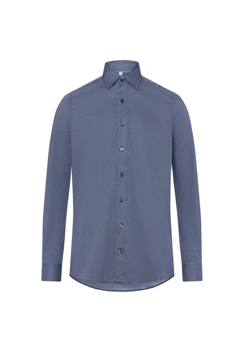 Hemd - marine hellblau