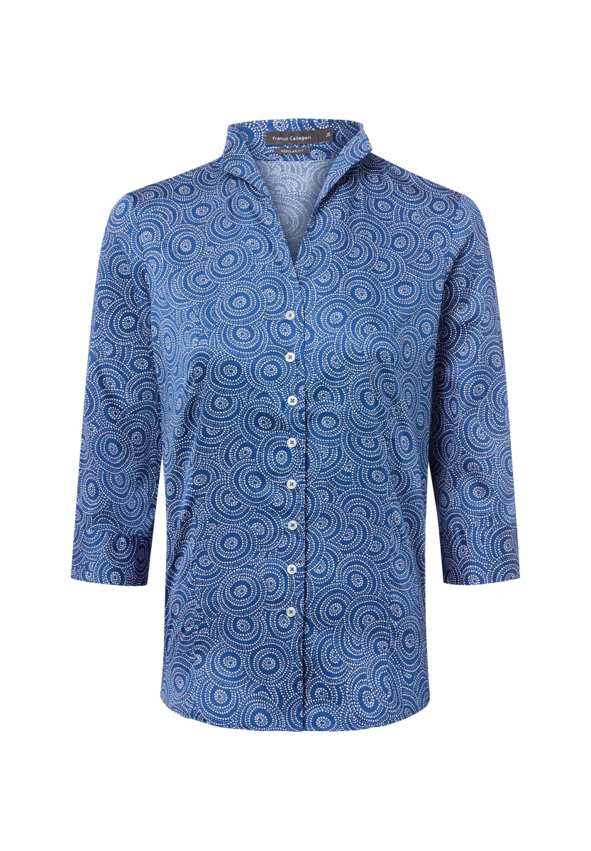 Hemdbluse - indigo weiß