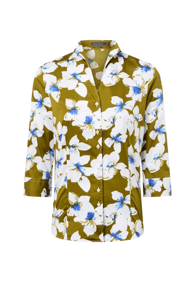 Hemdbluse - khaki mehrfarbig