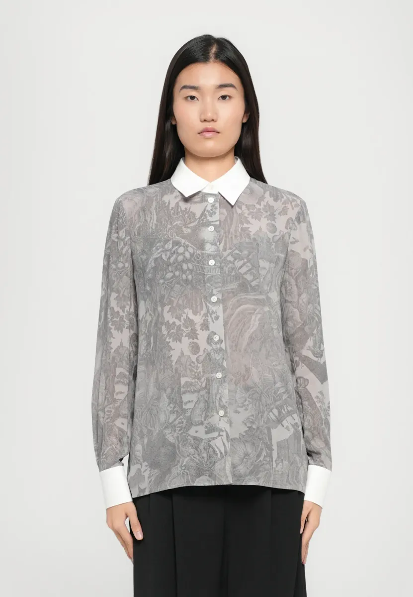 Hemdbluse - light gray alien toile