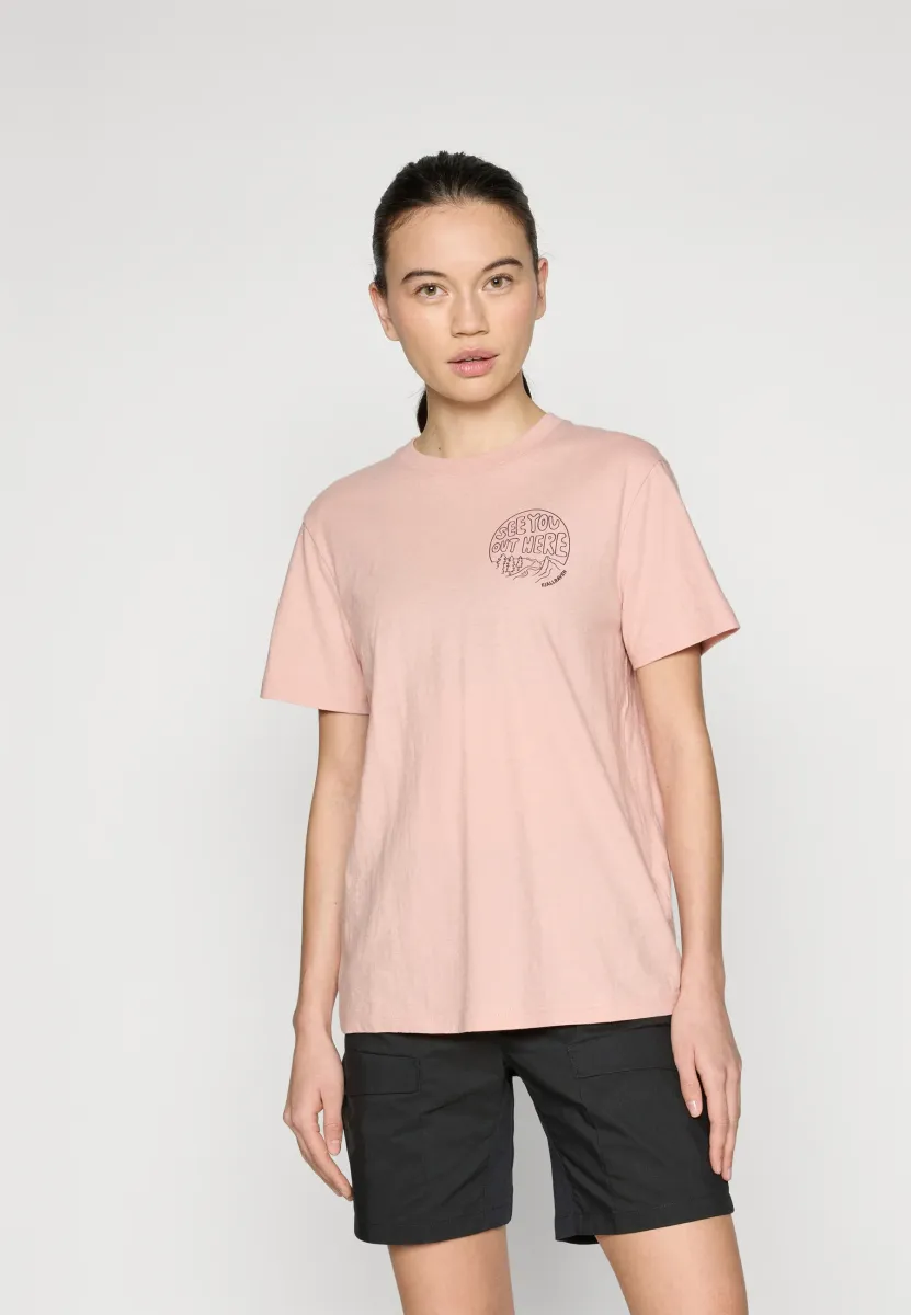 HEMP BLEND OUT HERE T-SHIRT W - T-Shirt print - chalk rose