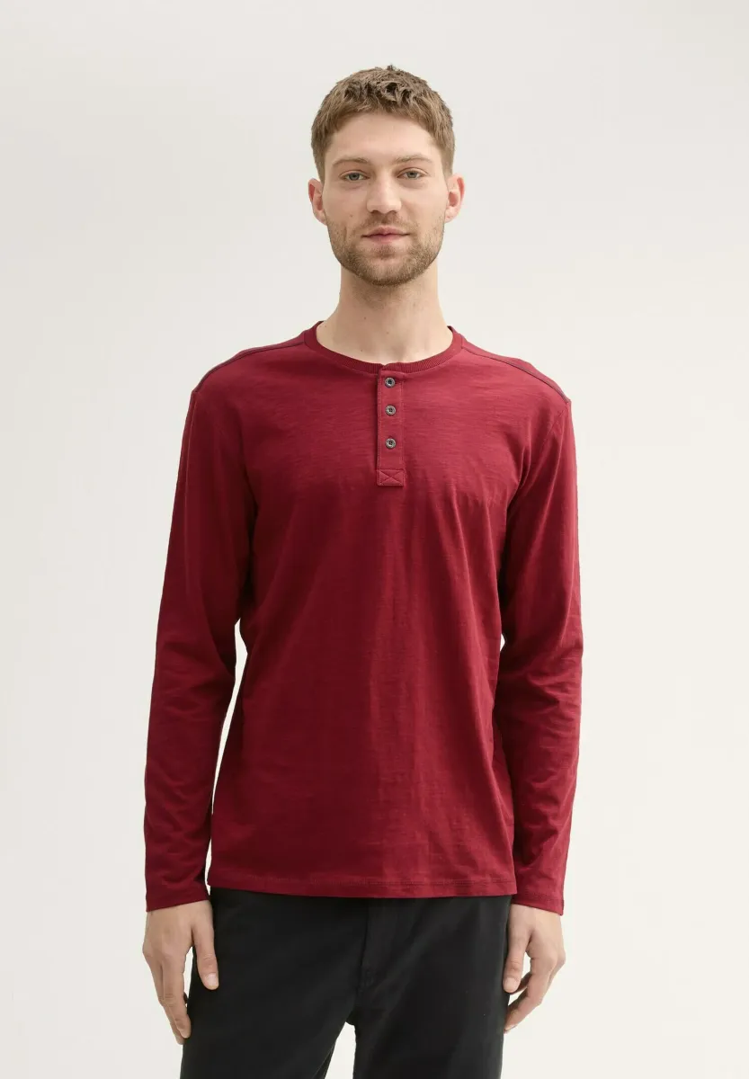 HENLEY LANGARM - Langarmshirt - burgundy dark red
