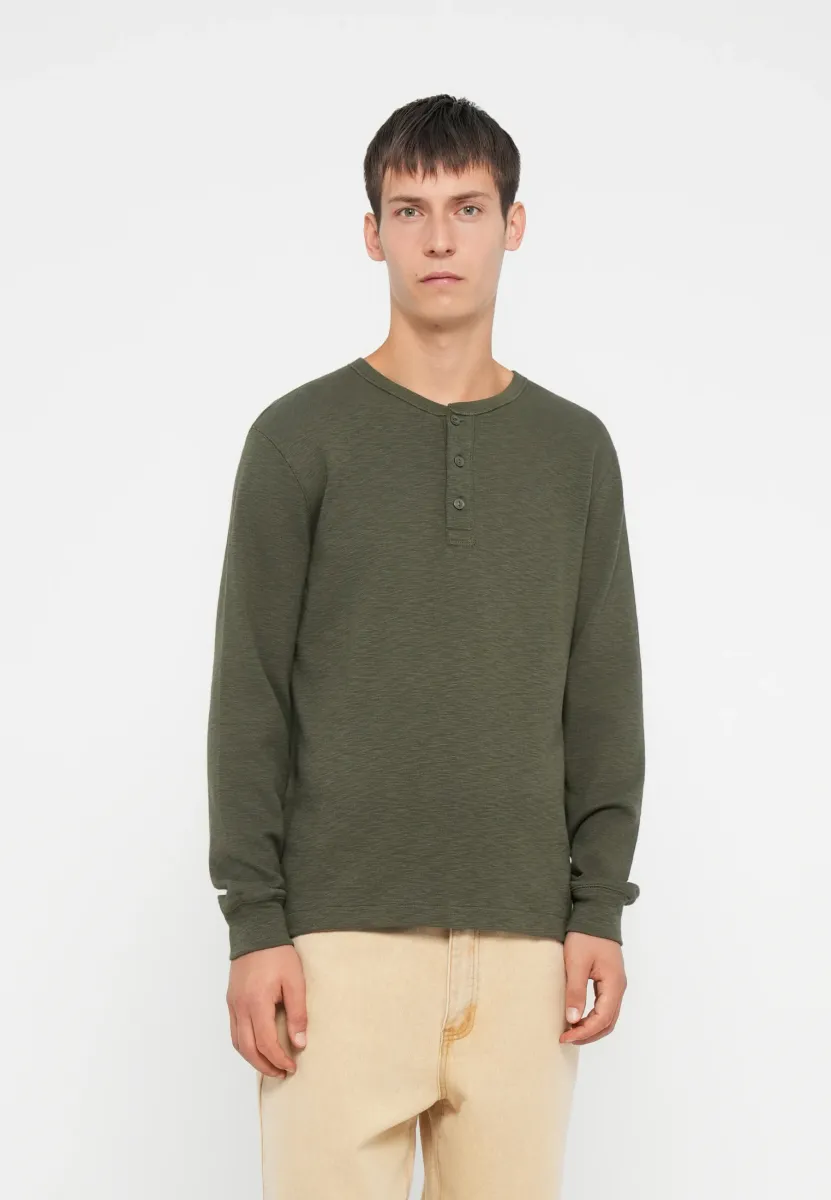 HENLEY - Langarmshirt - black moss