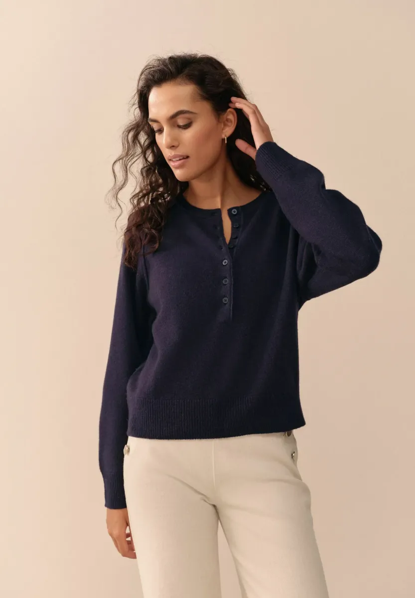HENLEY - Strickpullover - navy blue