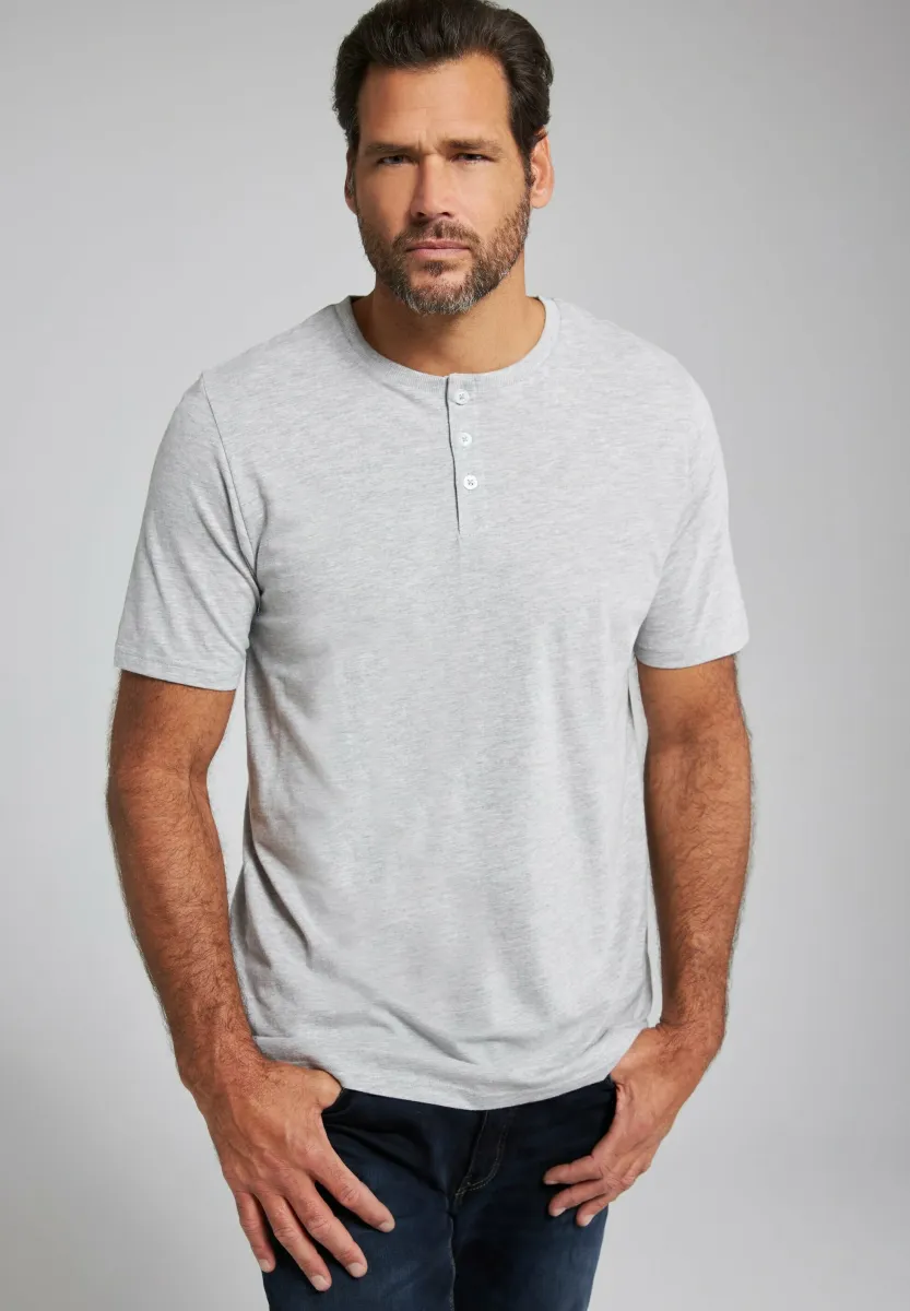HENLEY - T-Shirt basic - gray-mottled