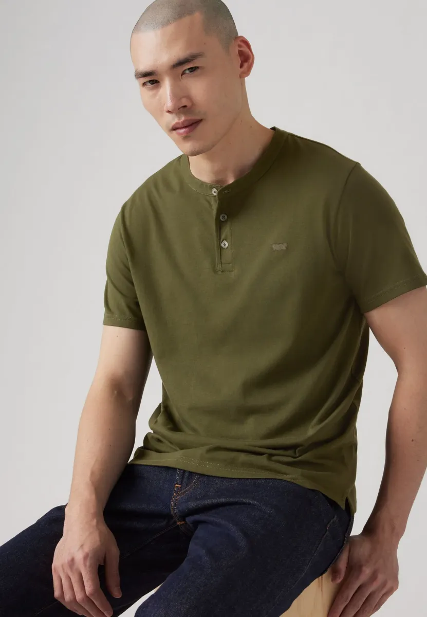HENLEY - T-Shirt basic - olive night