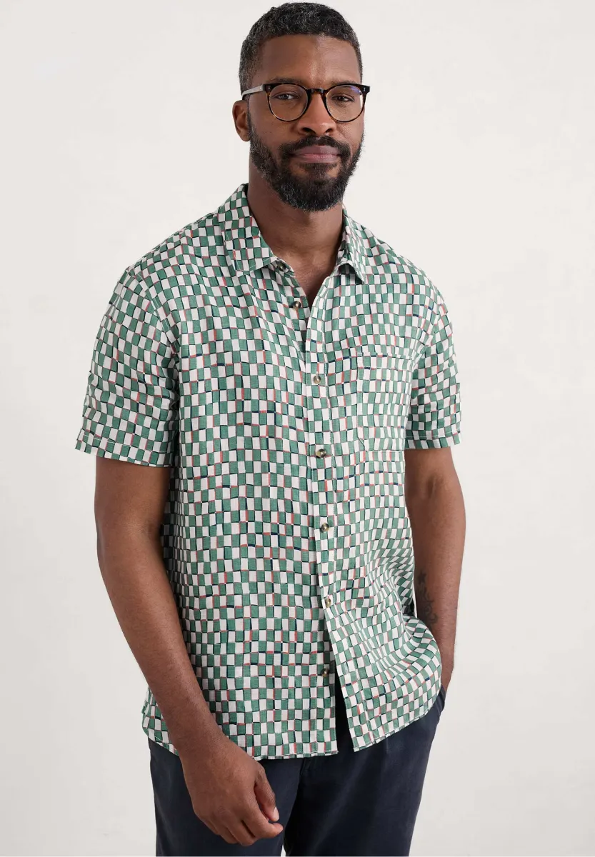 HERON SHORT SLEEVE - Hemd - green table check mineral