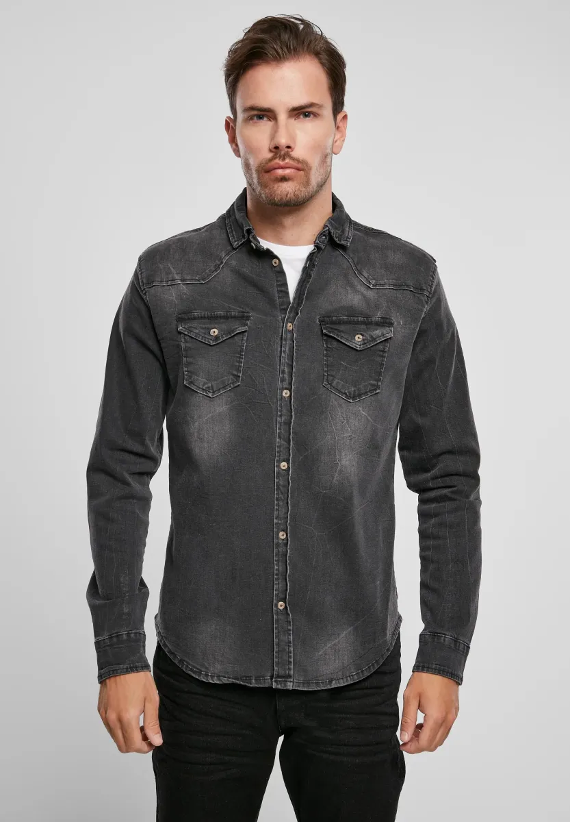 HERREN RILEY DENIMSHIRT - Hemd - black