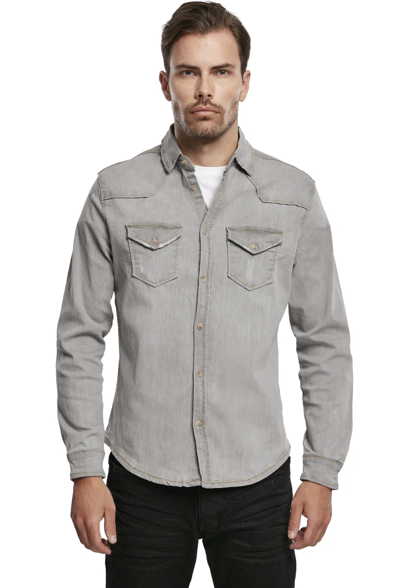 HERREN RILEY DENIMSHIRT - Hemd - grey