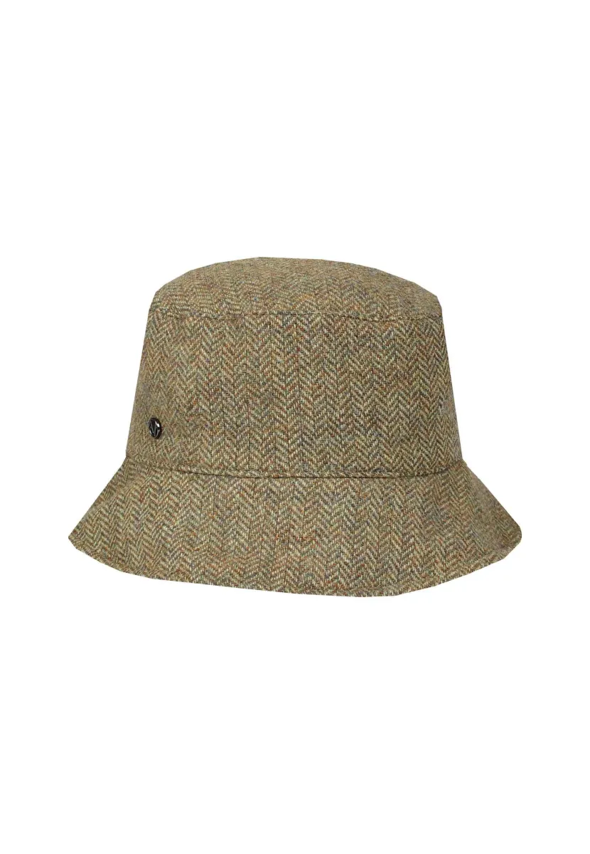 HERRINGBONE BUCKET HAT - Hut - khaki