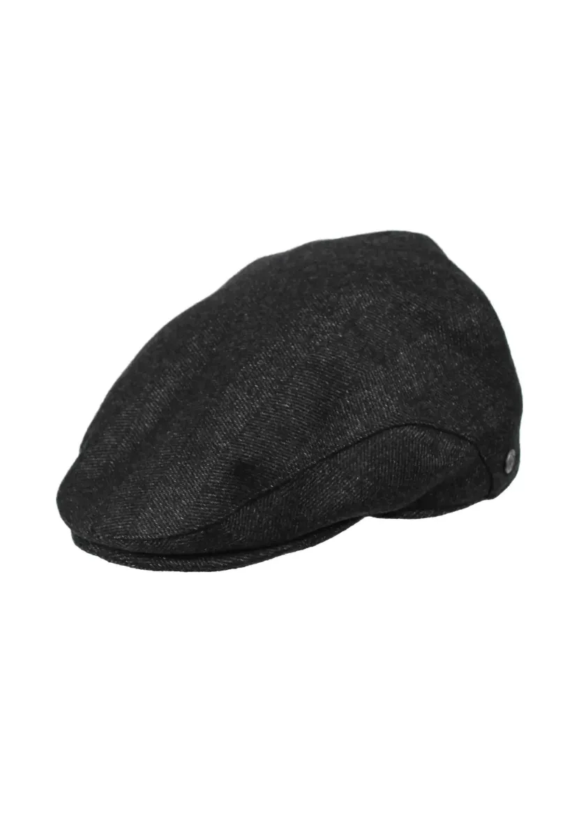 HERRINGBONE FLATCAP - Mütze - charcoal