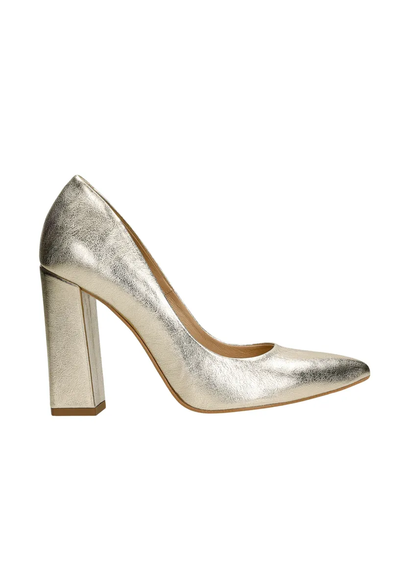 High Heel Pumps - gold coloured