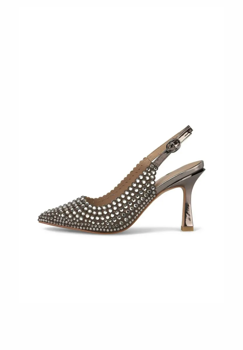 High Heel Pumps - Metallic Grey