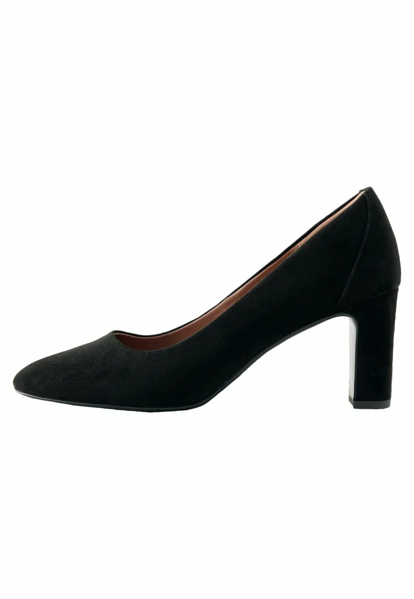 High Heel Pumps - new black faux suede