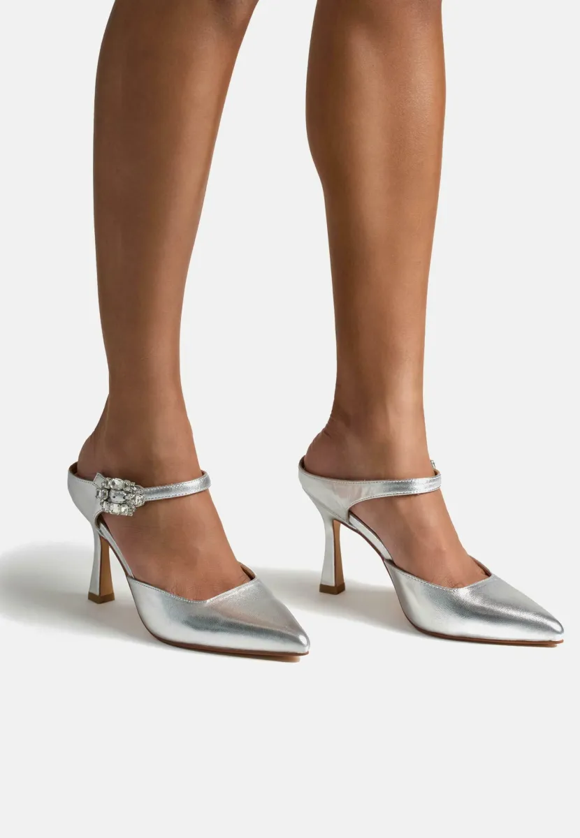 High Heel Pumps - plateado
