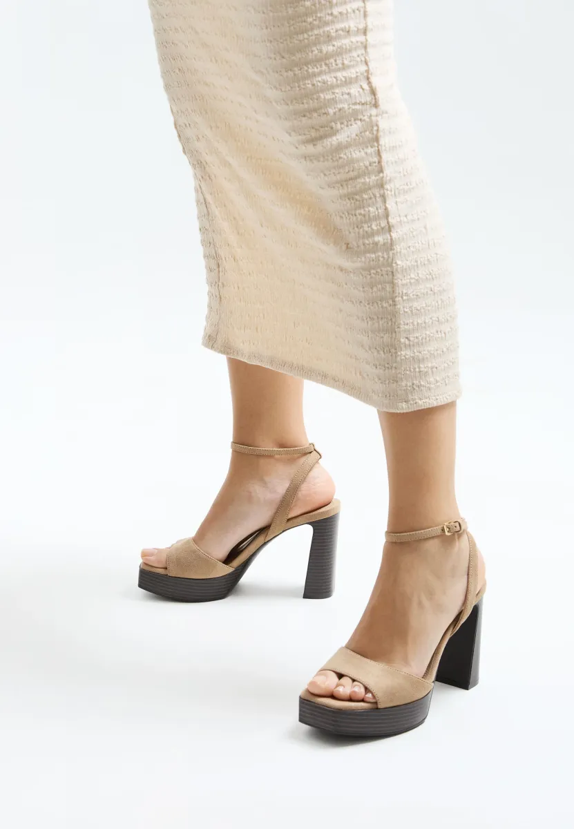 High Heel Sandalette - camel