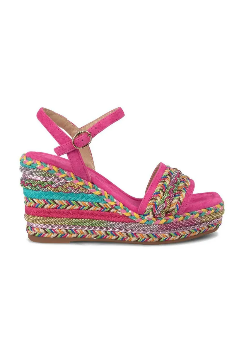 High Heel Sandalette - fucsia jaspeado