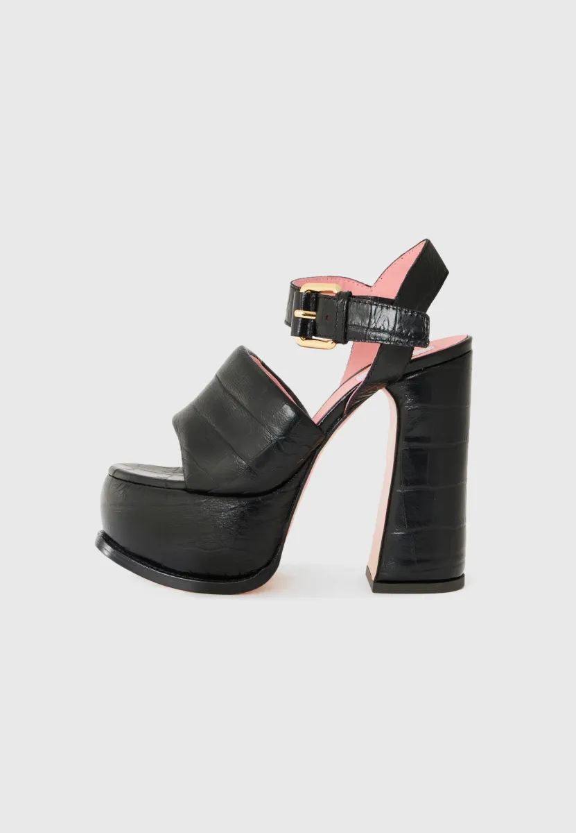 High Heel Sandalette - nero