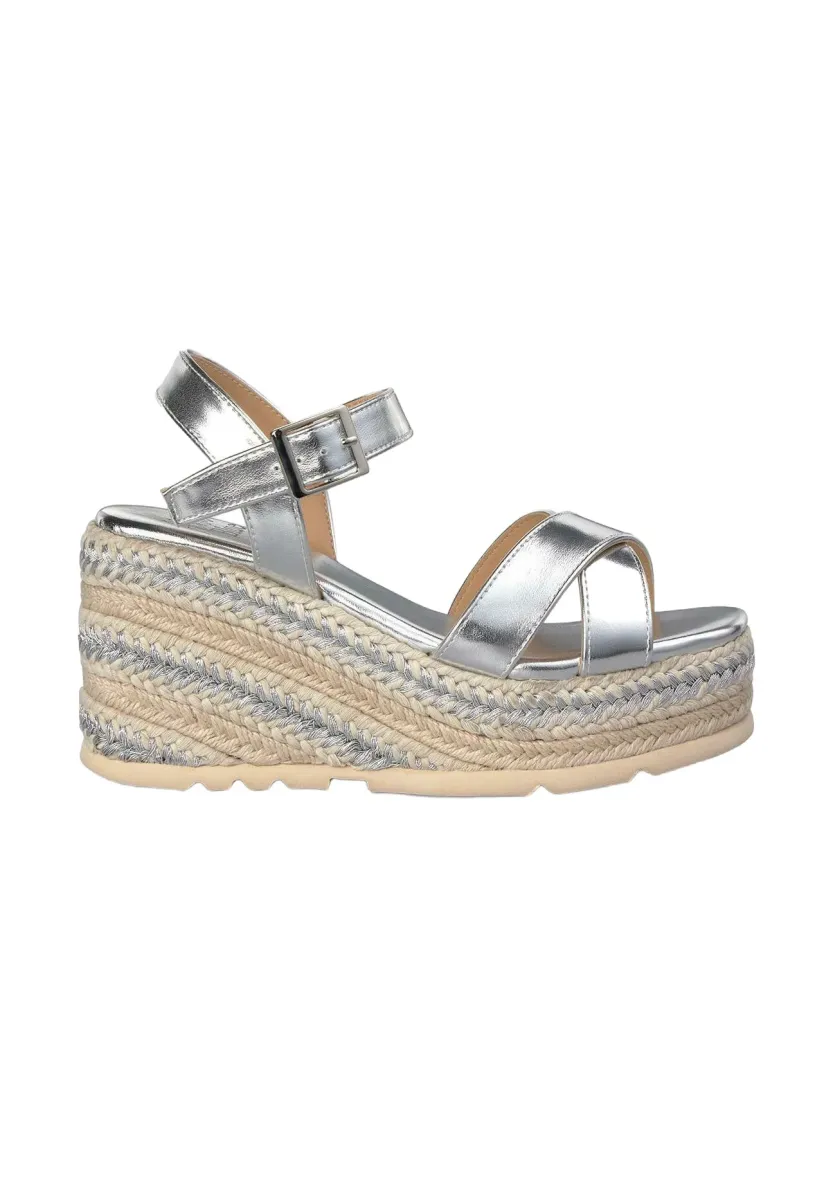 High Heel Sandalette - plateado