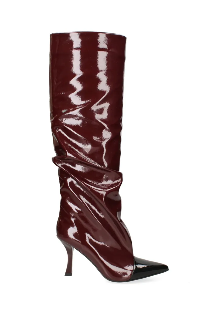 High Heel Stiefel - bordeaux and black