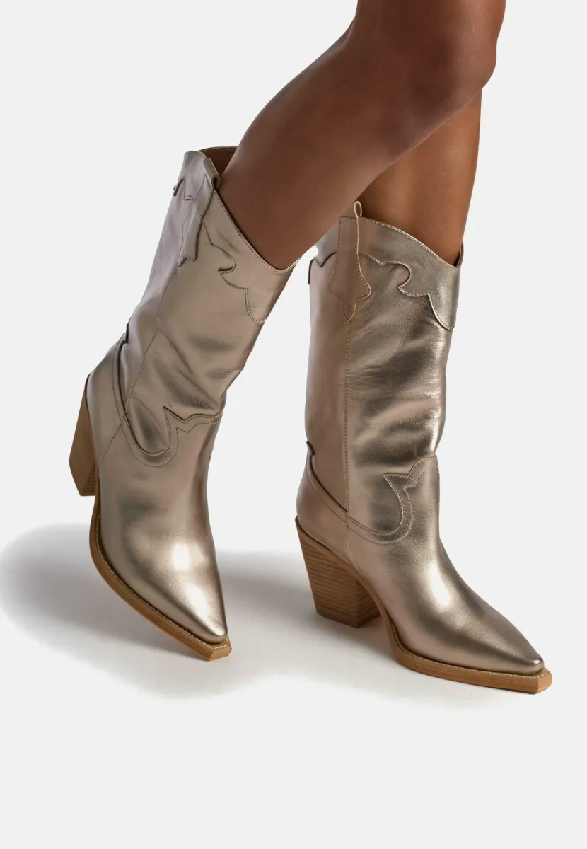 High Heel Stiefel - bronze