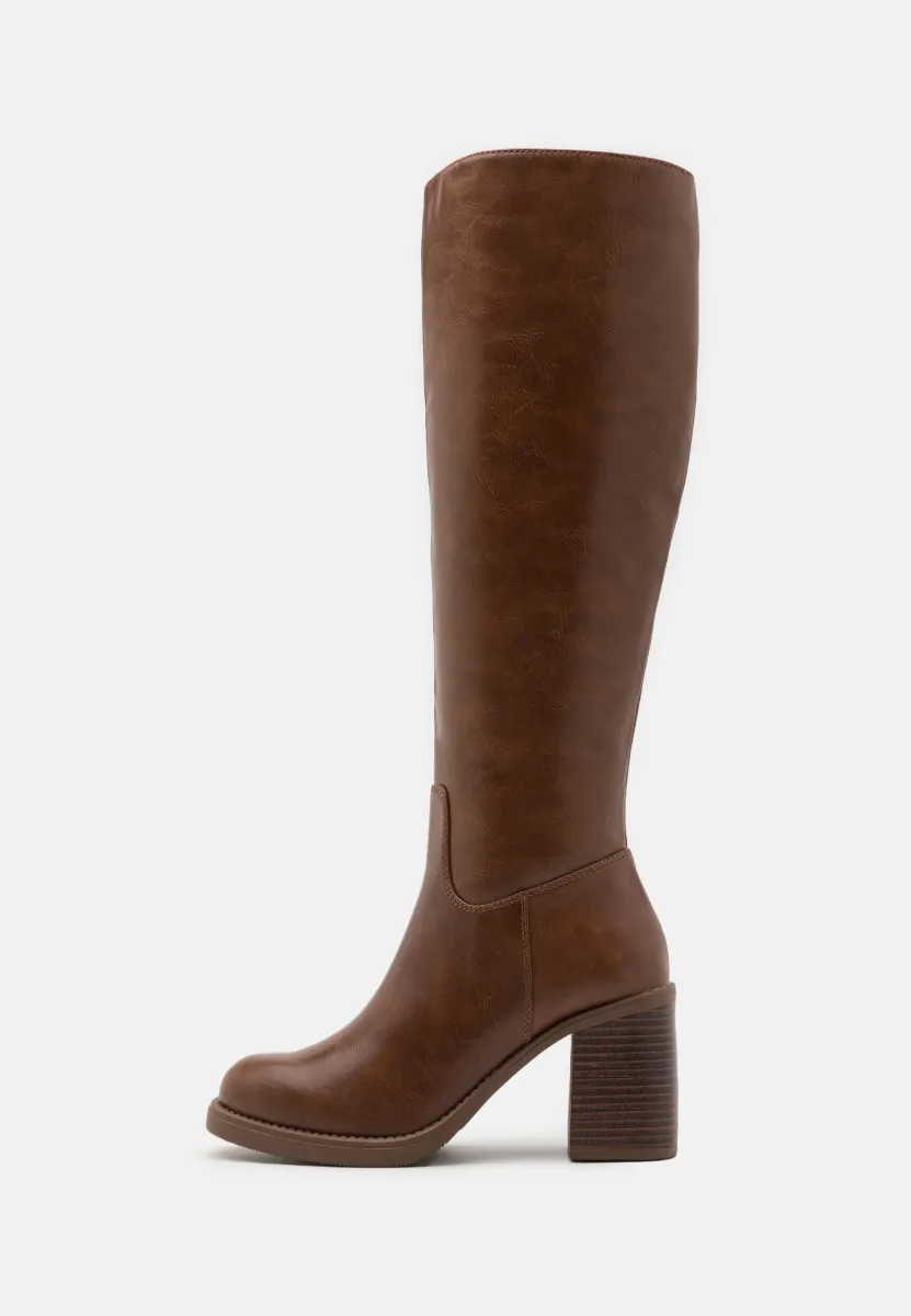 High Heel Stiefel - cognac