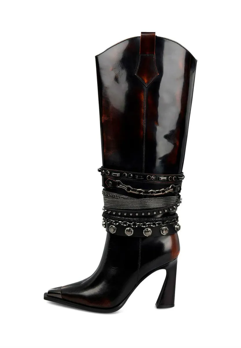High Heel Stiefel - marrón jaspeado