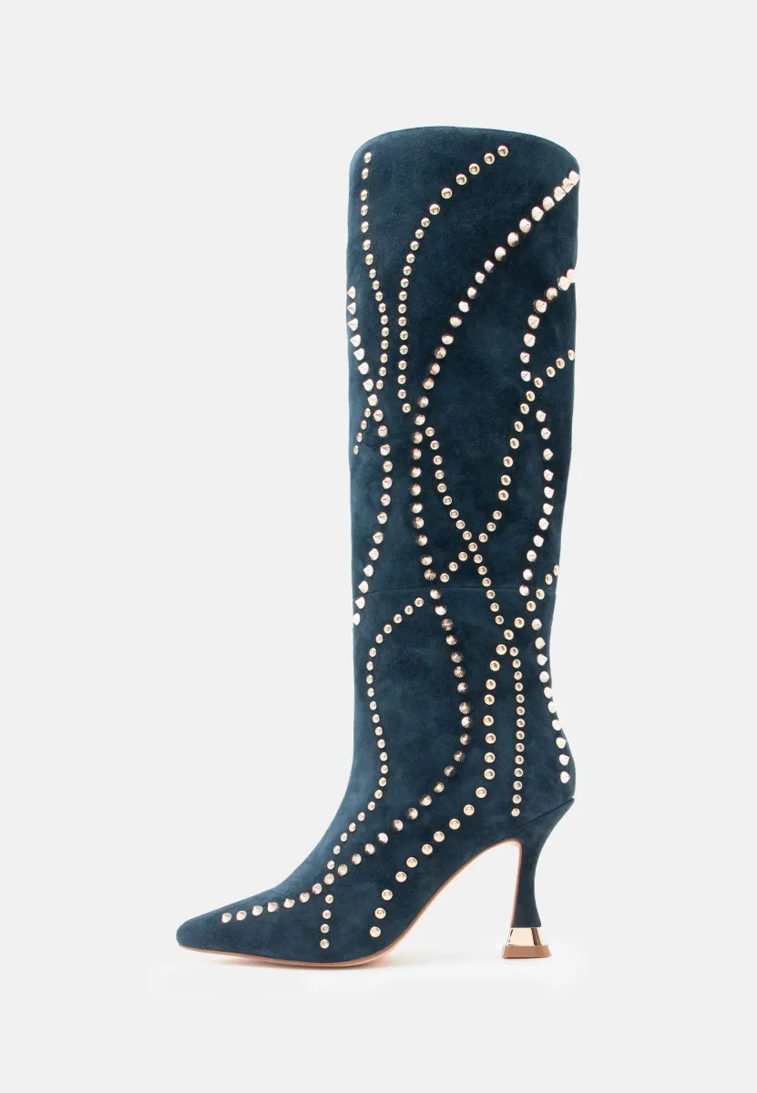 High Heel Stiefel - navy
