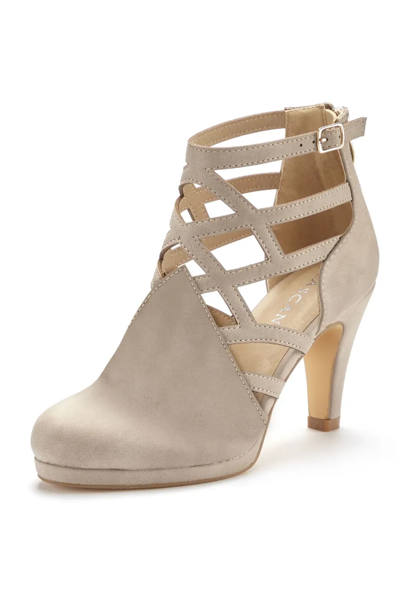 High Heel Stiefelette - beige