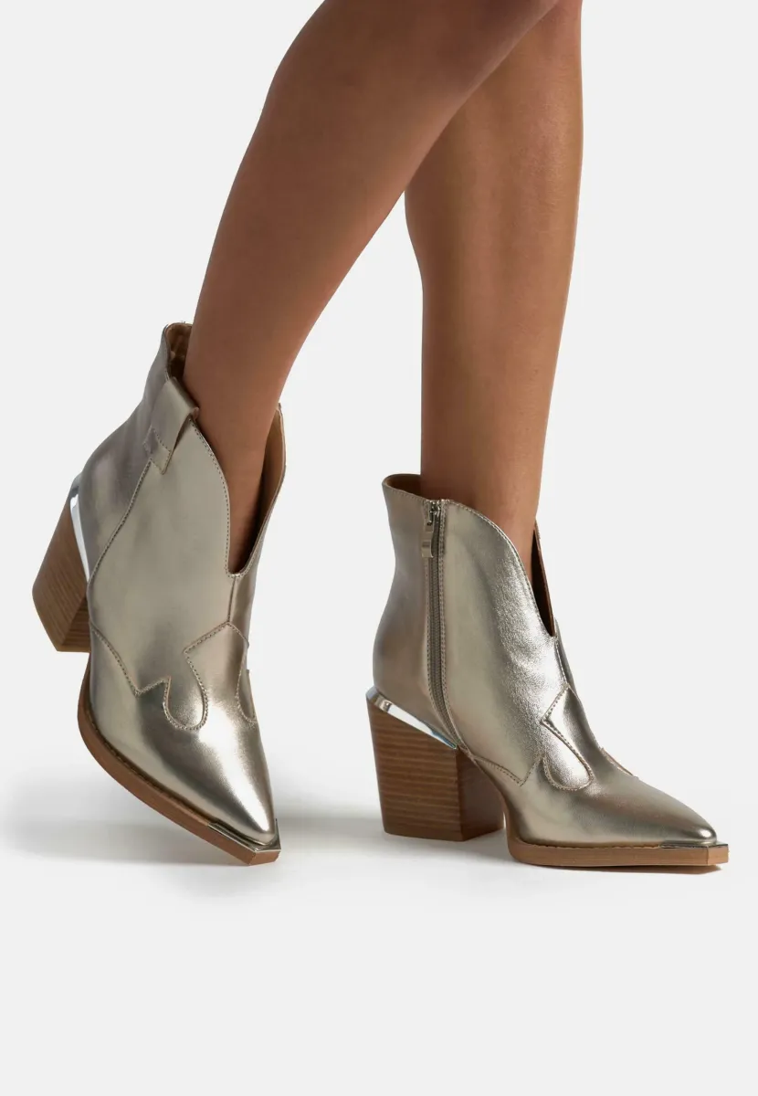 High Heel Stiefelette - bronze