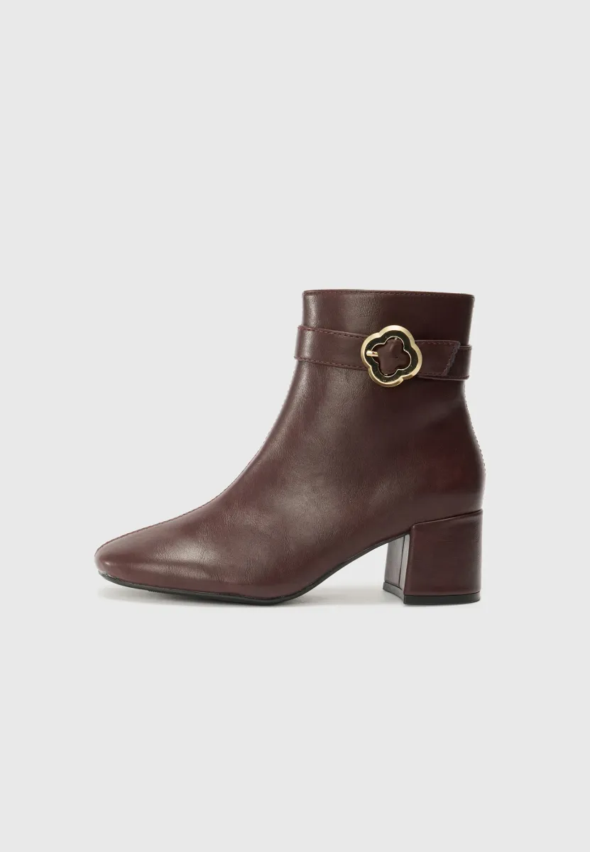 High Heel Stiefelette - burgundy