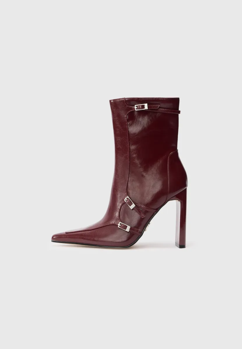 High Heel Stiefelette - dark cherry