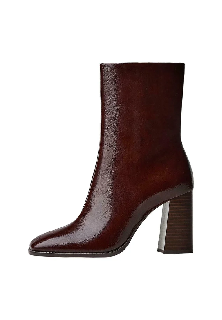 High Heel Stiefelette - dark red