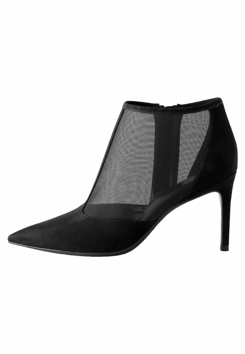 High Heel Stiefelette - new black mesh detail