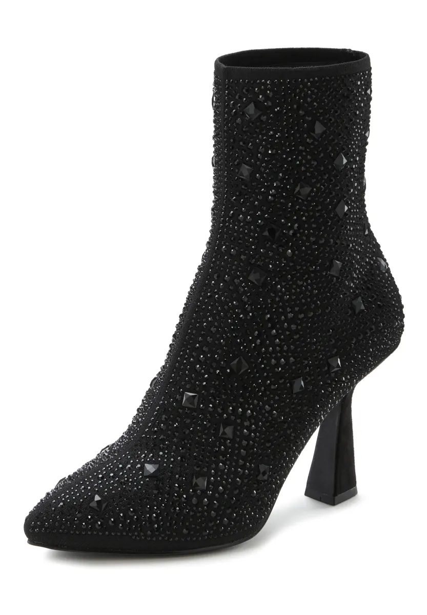 High Heel Stiefelette - schwarz