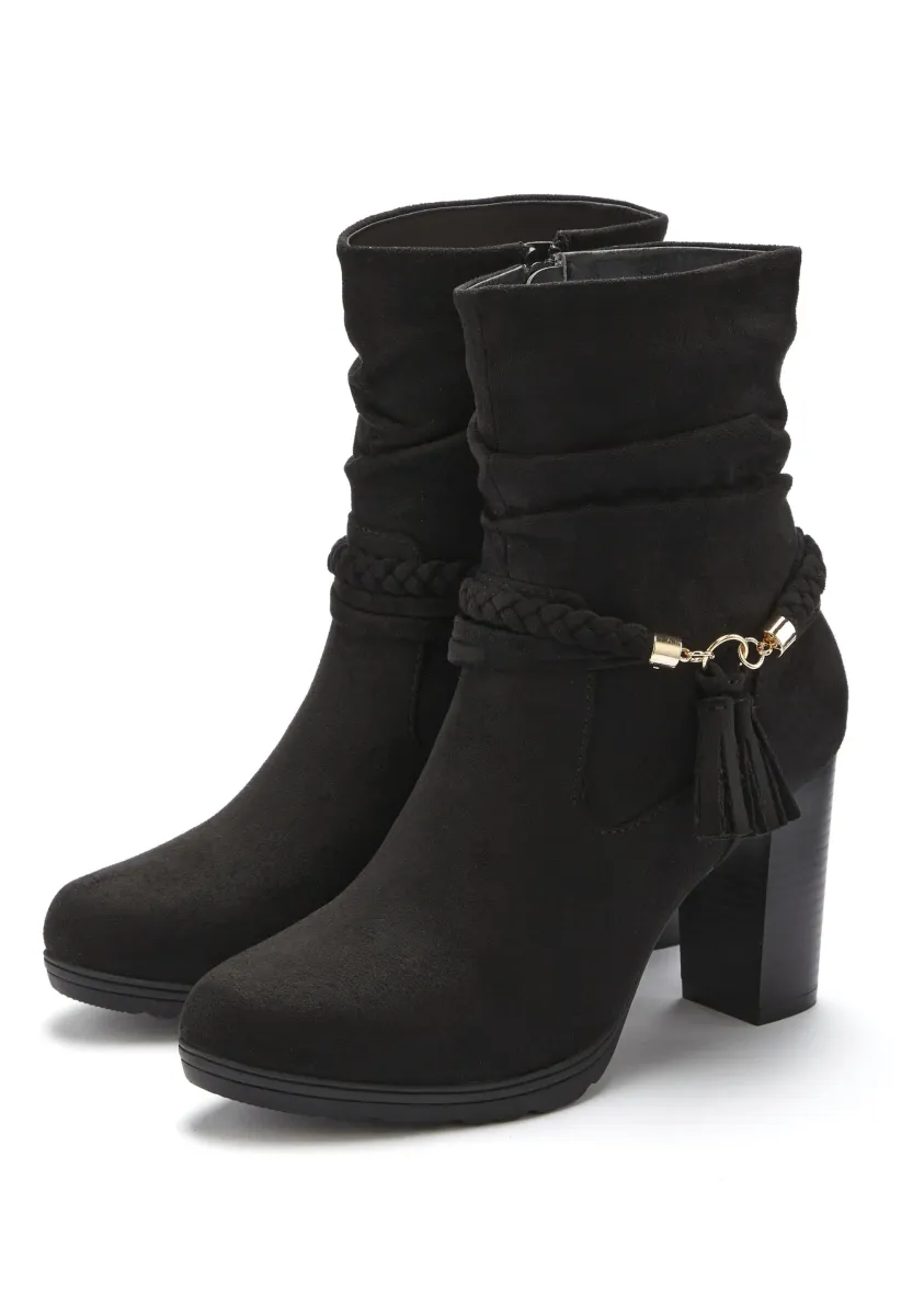 High Heel Stiefelette - schwarz