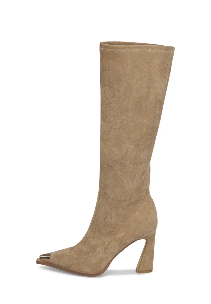 High Heel Stiefelette - taupe