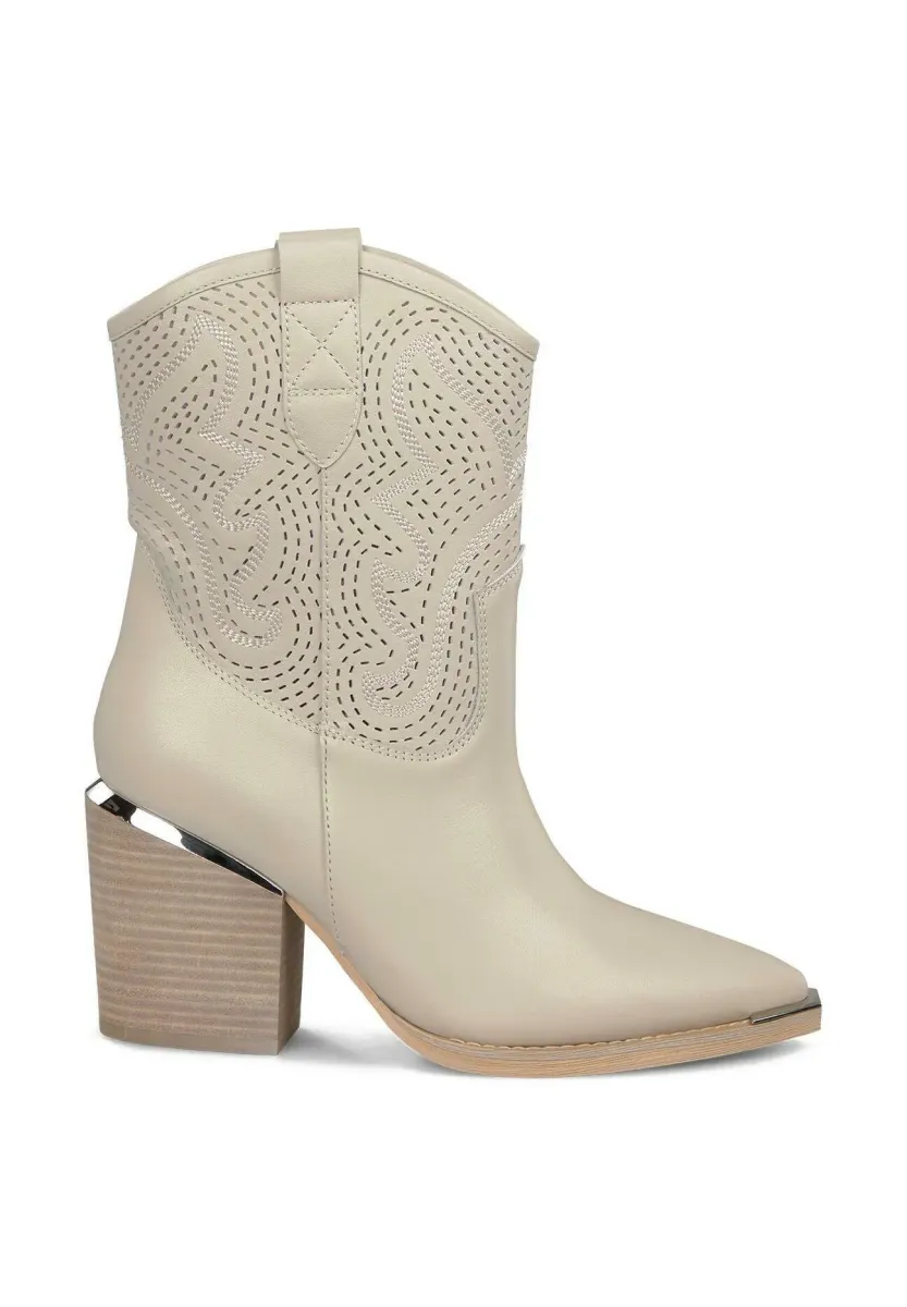 High Heel Stiefelette - white