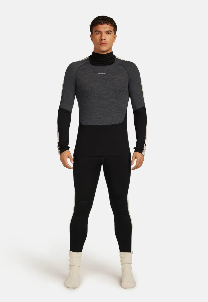 HIGH NECK - Langarmshirt - black jet hthr undyed cb