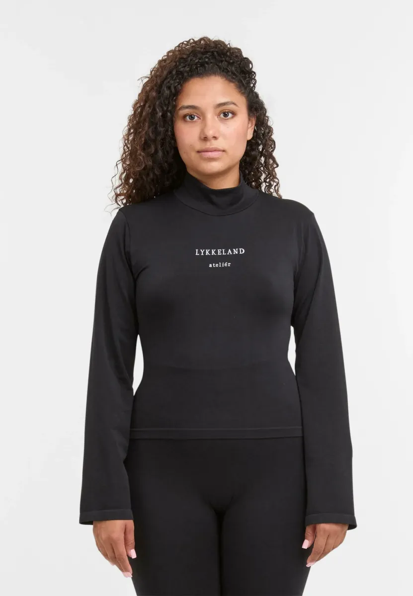 HIGH NECK LOGO - Langarmshirt - black