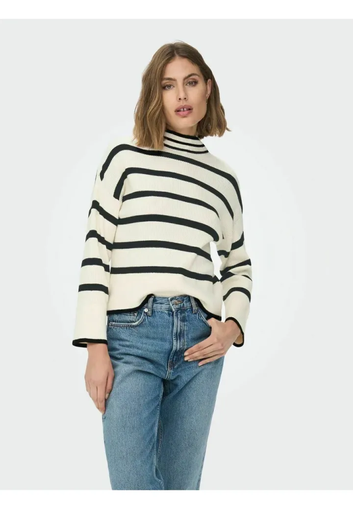 HIGH NECK - Strickpullover - whitecap gray