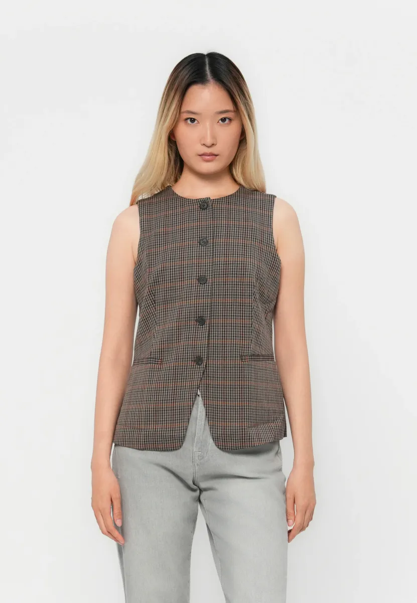 HIGH NECK TAILORED  - Weste - brown