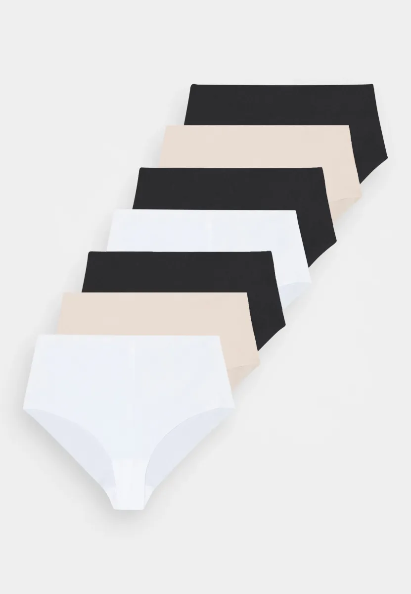HIGH WAIST MICROFIBER BRIEF SEAMLESS 7 PACK - Slip - white/black/nude