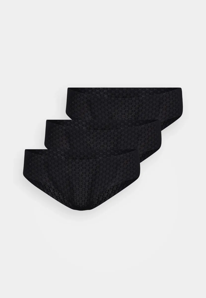 HIPSTER NO SHOW SOLID 3 PACK - Slip - black