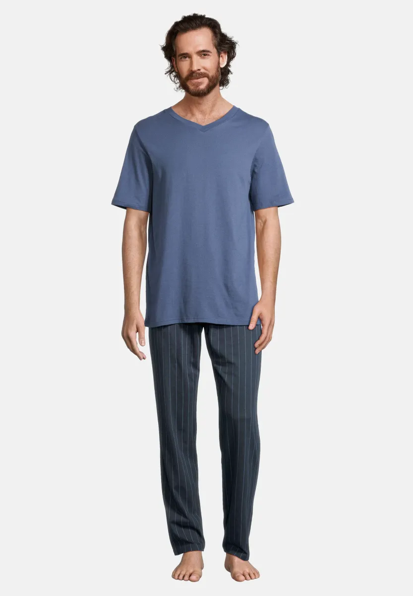 HOME SET - Pyjama - blau gestreift