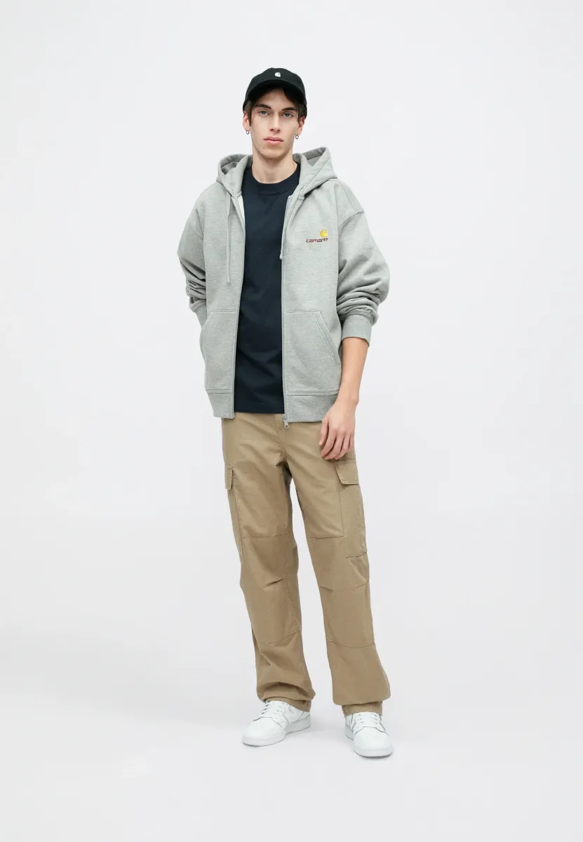 HOODED AMERICAN SCRIPT JACKET - Sweatjacke - grey heather